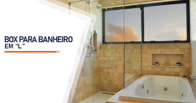 Box em L para banheiro com chuveiro no canto