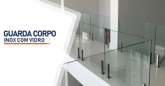Guarda corpo de inox com vidro
