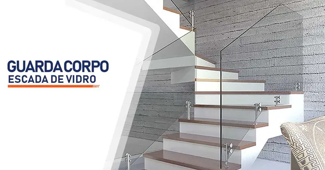 Guarda Corpo de Vidro para Escada Guarda corpo em escada de vidro