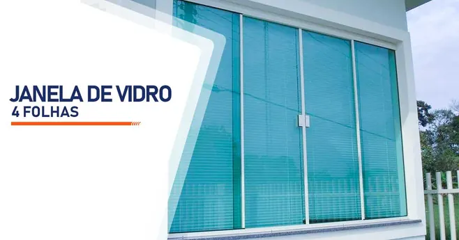 Janela de vidro de quatro folhas