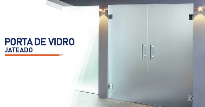 Porta de vidro jateado